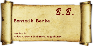 Bentsik Benke névjegykártya